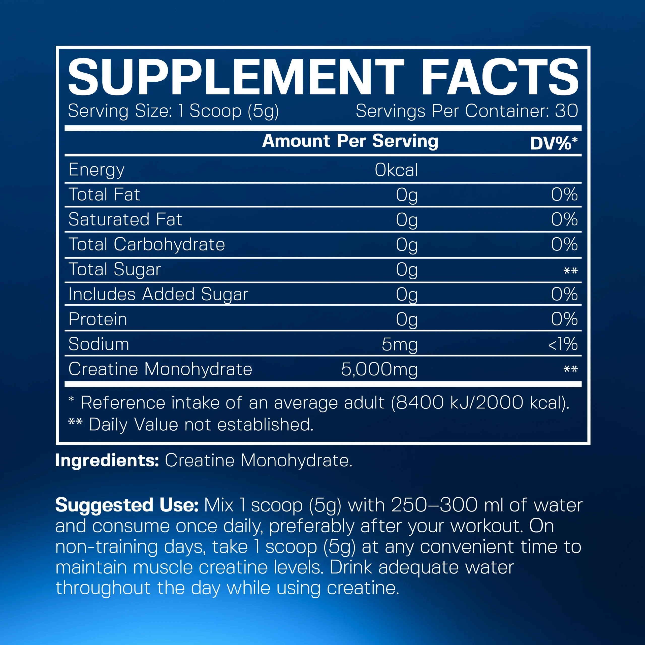 Creatine Monohydrate, Unflavoured Pouch - Image 2
